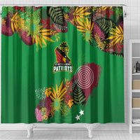St Kitts and Nevis Cricket Patriots Shower Curtain Caribbean Tropical Plants Sporty Green - Wonder Print Shop