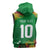 Custom St Kitts and Nevis Cricket Patriots Sleeveless Hoodie Caribbean Tropical Plants Sporty Green - Wonder Print Shop