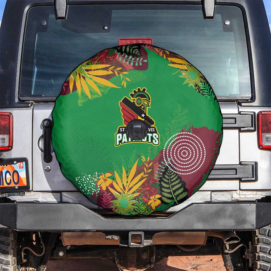 St Kitts and Nevis Cricket Patriots Spare Tire Cover Caribbean Tropical Plants Sporty Green - Wonder Print Shop