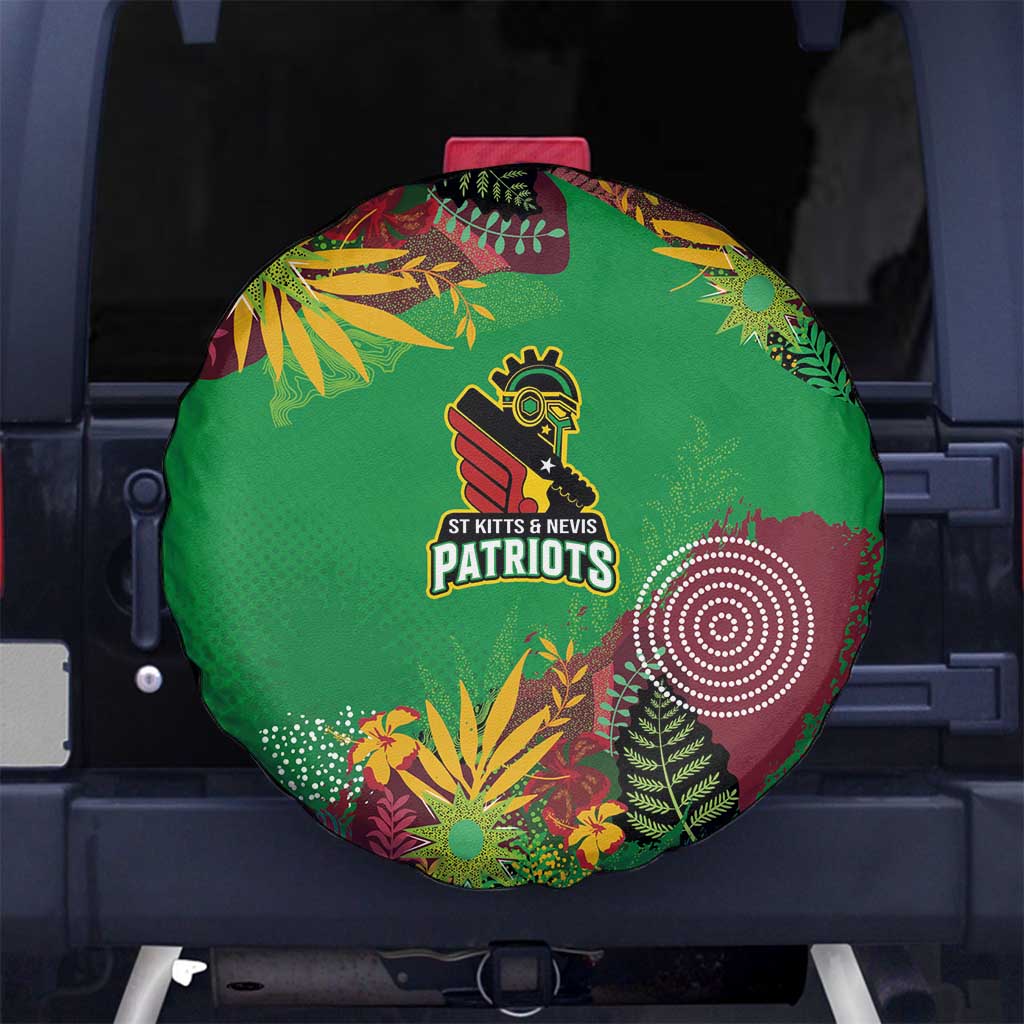 St Kitts and Nevis Cricket Patriots Spare Tire Cover Caribbean Tropical Plants Sporty Green - Wonder Print Shop