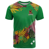 Custom St Kitts and Nevis Cricket Patriots T Shirt Caribbean Tropical Plants Sporty Green - Wonder Print Shop