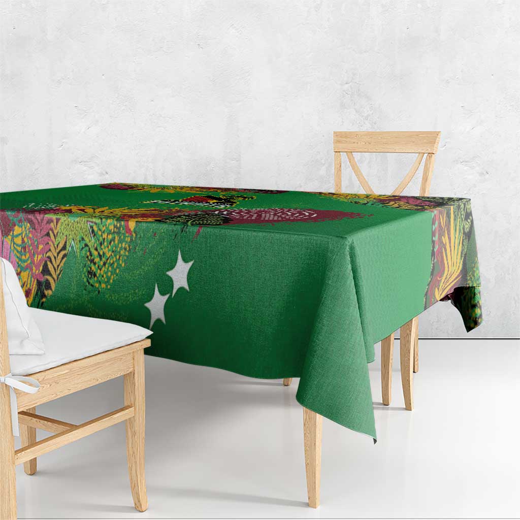 St Kitts and Nevis Cricket Patriots Tablecloth Caribbean Tropical Plants Sporty Green - Wonder Print Shop