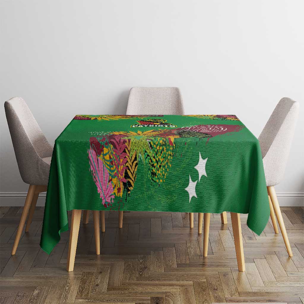 St Kitts and Nevis Cricket Patriots Tablecloth Caribbean Tropical Plants Sporty Green - Wonder Print Shop