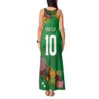 Custom St Kitts and Nevis Cricket Patriots Tank Maxi Dress Caribbean Tropical Plants Sporty Green - Wonder Print Shop