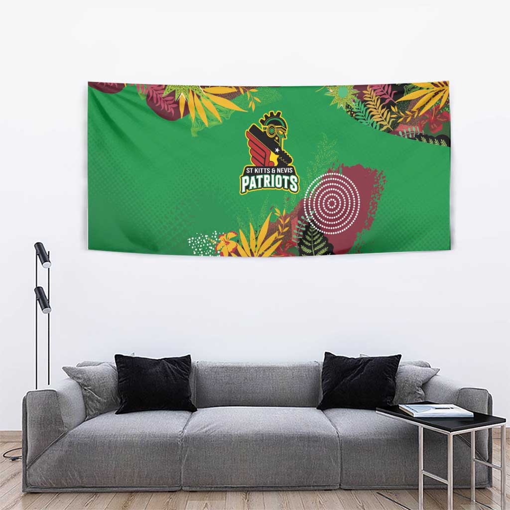 St Kitts and Nevis Cricket Patriots Tapestry Caribbean Tropical Plants Sporty Green - Wonder Print Shop