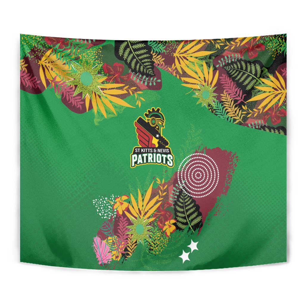 St Kitts and Nevis Cricket Patriots Tapestry Caribbean Tropical Plants Sporty Green - Wonder Print Shop