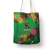 St Kitts and Nevis Cricket Patriots Tote Bag Caribbean Tropical Plants Sporty Green - Wonder Print Shop