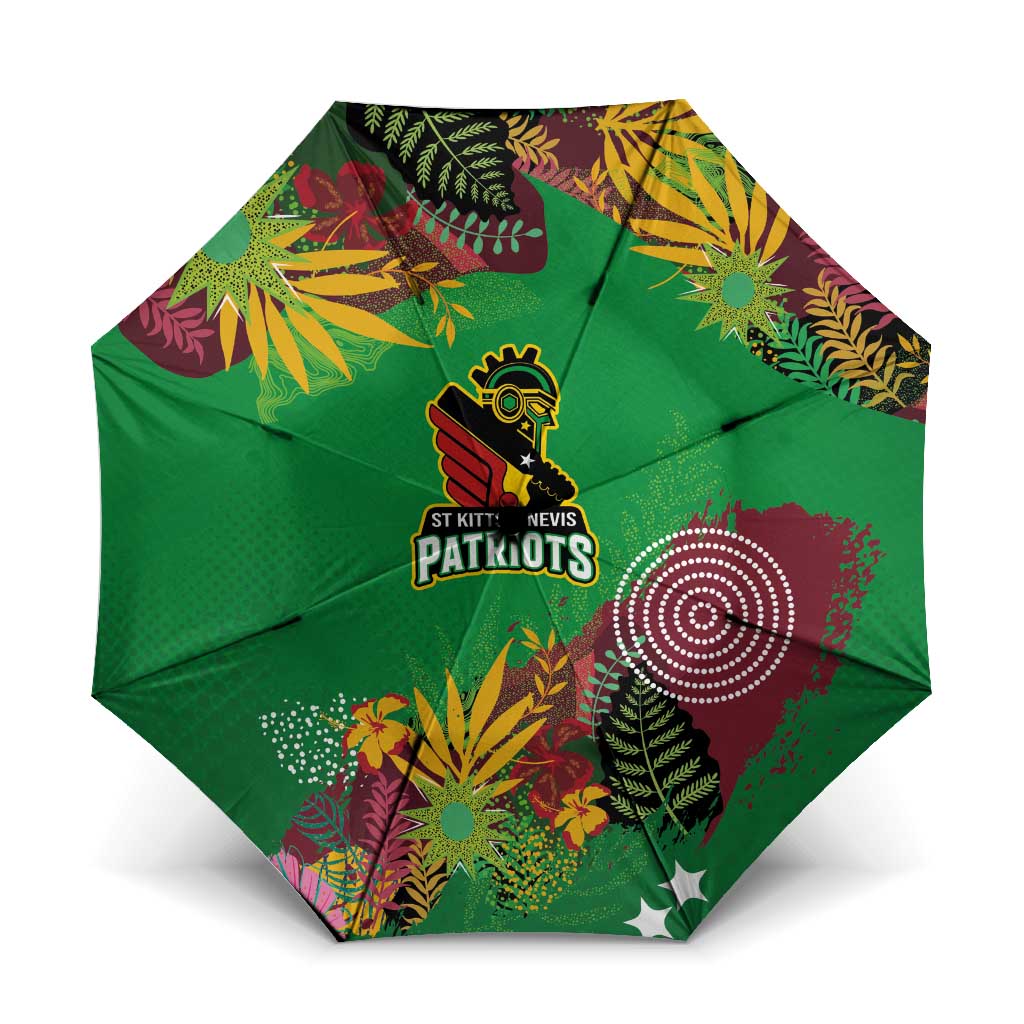 St Kitts and Nevis Cricket Patriots Umbrella Caribbean Tropical Plants Sporty Green - Wonder Print Shop