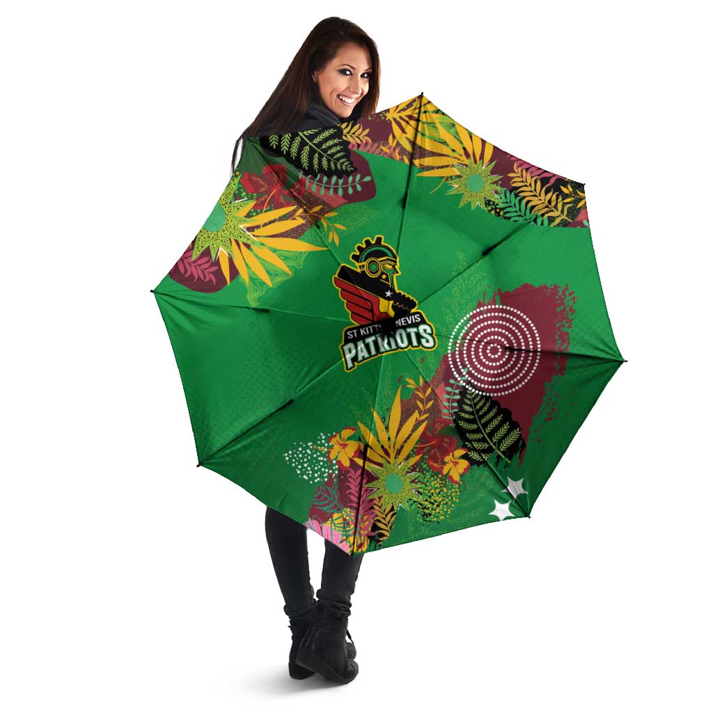 St Kitts and Nevis Cricket Patriots Umbrella Caribbean Tropical Plants Sporty Green - Wonder Print Shop