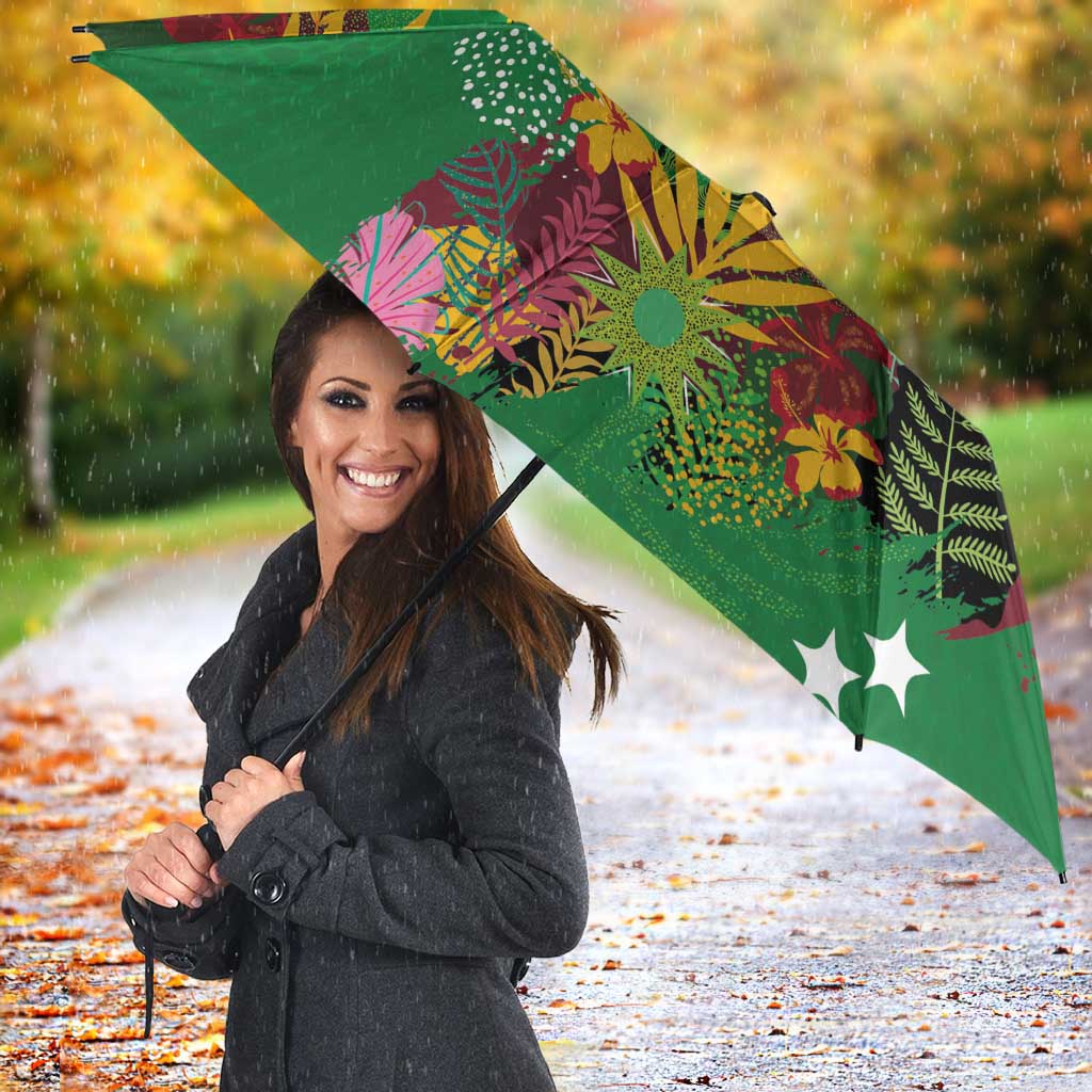 St Kitts and Nevis Cricket Patriots Umbrella Caribbean Tropical Plants Sporty Green - Wonder Print Shop