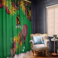 St Kitts and Nevis Cricket Patriots Window Curtain Caribbean Tropical Plants Sporty Green - Wonder Print Shop