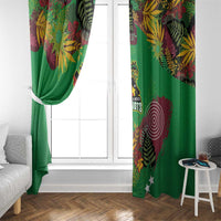 St Kitts and Nevis Cricket Patriots Window Curtain Caribbean Tropical Plants Sporty Green - Wonder Print Shop