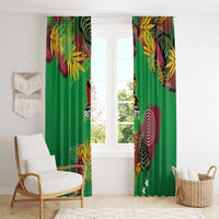 St Kitts and Nevis Cricket Patriots Window Curtain Caribbean Tropical Plants Sporty Green - Wonder Print Shop
