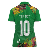 Custom St Kitts and Nevis Cricket Patriots Women Polo Shirt Caribbean Tropical Plants Sporty Green - Wonder Print Shop