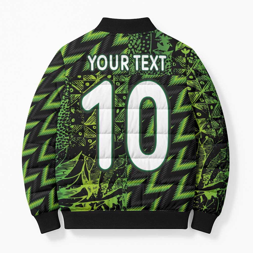 Custom Nigeria Football Bomber Puffer Jacket Super Eagles Champions - Wonder Print Shop