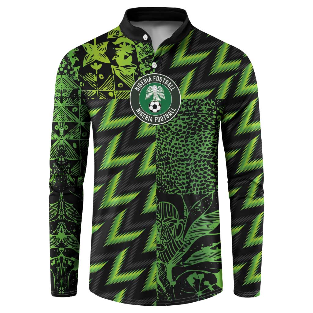 Custom Nigeria Football Button Sweatshirt Super Eagles Champions - Wonder Print Shop
