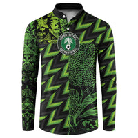 Custom Nigeria Football Button Sweatshirt Super Eagles Champions - Wonder Print Shop