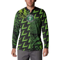 Custom Nigeria Football Button Sweatshirt Super Eagles Champions - Wonder Print Shop