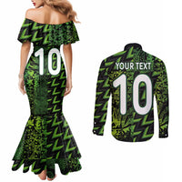 Custom Nigeria Football Couples Matching Mermaid Dress and Long Sleeve Button Shirt Super Eagles Champions - Wonder Print Shop
