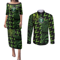 Custom Nigeria Football Couples Matching Puletasi and Long Sleeve Button Shirt Super Eagles Champions - Wonder Print Shop