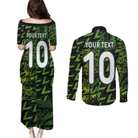 Custom Nigeria Football Couples Matching Puletasi and Long Sleeve Button Shirt Super Eagles Champions - Wonder Print Shop