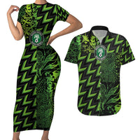Custom Nigeria Football Couples Matching Short Sleeve Bodycon Dress and Hawaiian Shirt Super Eagles Champions - Wonder Print Shop
