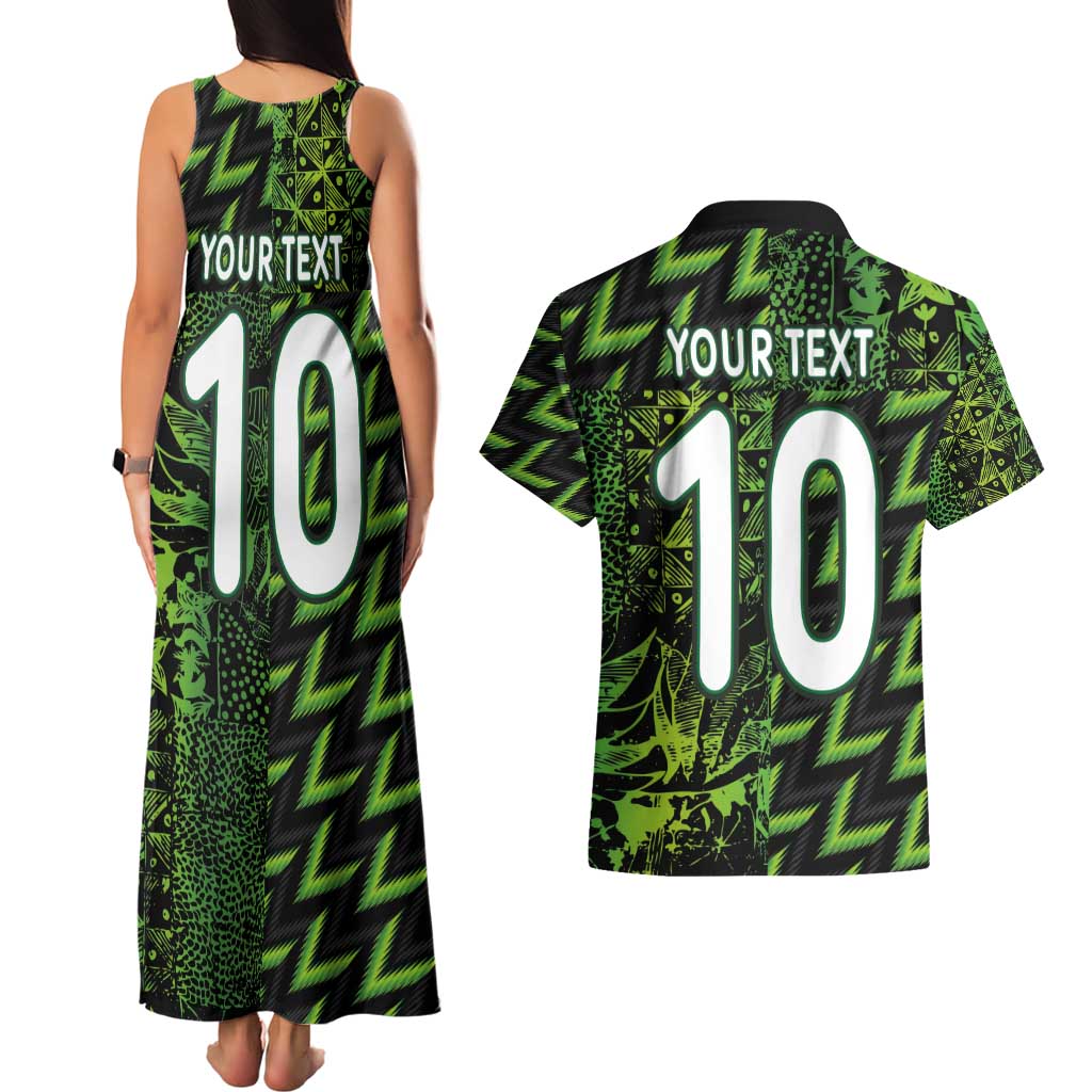 Custom Nigeria Football Couples Matching Tank Maxi Dress and Hawaiian Shirt Super Eagles Champions - Wonder Print Shop