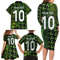 Custom Nigeria Football Family Matching Long Sleeve Bodycon Dress and Hawaiian Shirt Super Eagles Champions - Wonder Print Shop