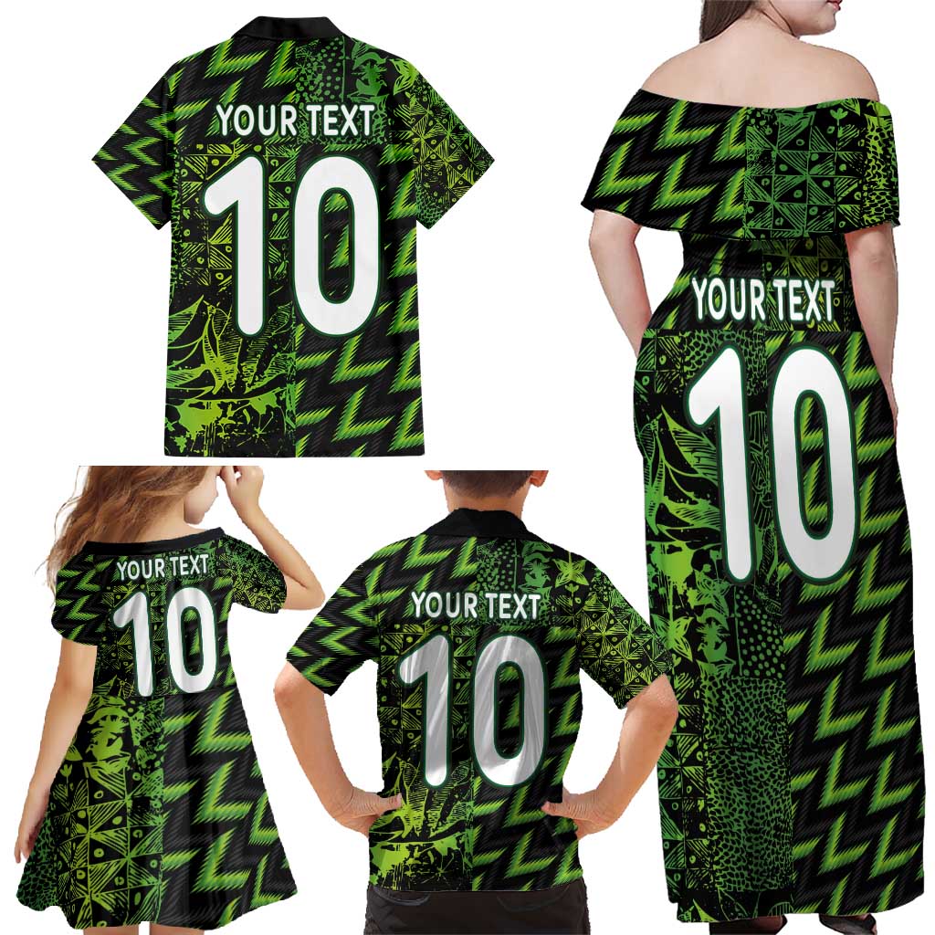 Custom Nigeria Football Family Matching Off Shoulder Maxi Dress and Hawaiian Shirt Super Eagles Champions - Wonder Print Shop
