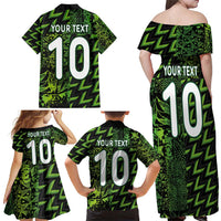 Custom Nigeria Football Family Matching Off Shoulder Maxi Dress and Hawaiian Shirt Super Eagles Champions - Wonder Print Shop
