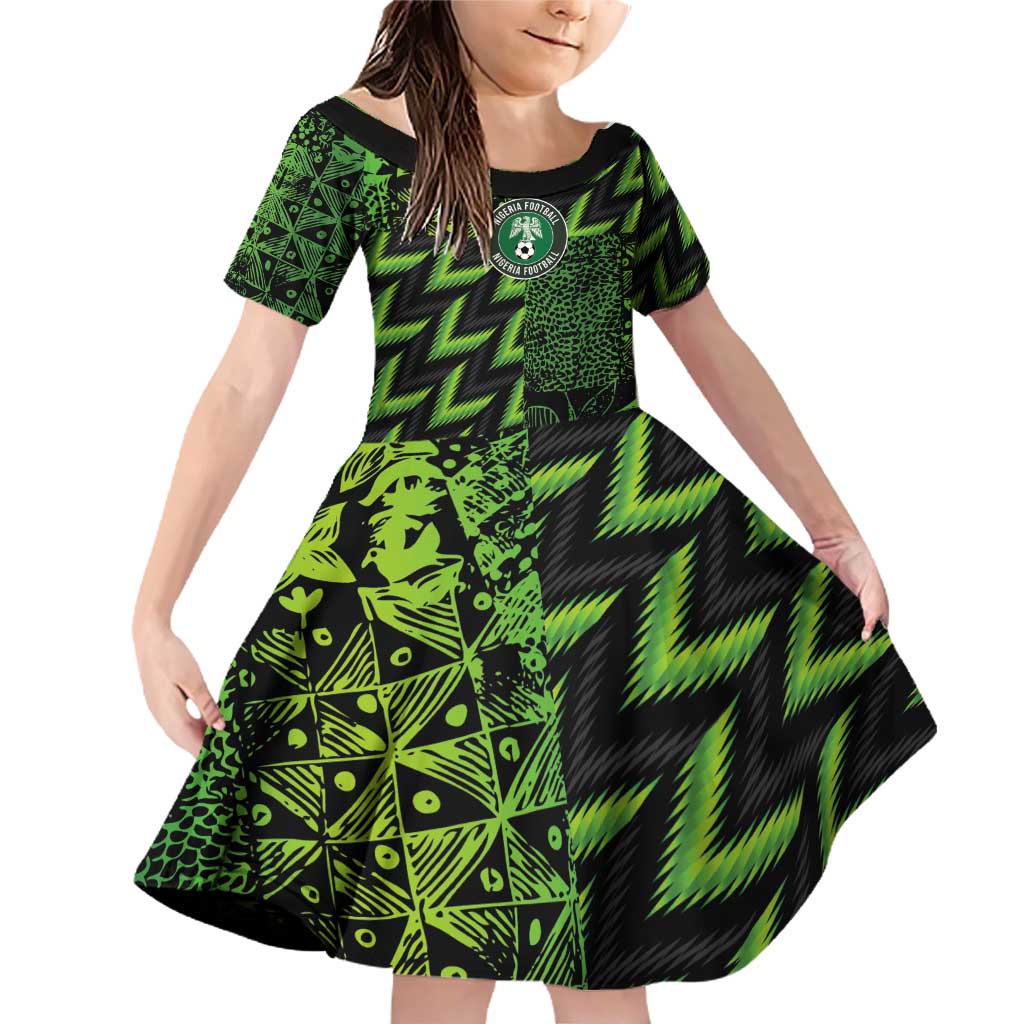 Custom Nigeria Football Family Matching Off Shoulder Short Dress and Hawaiian Shirt Super Eagles Champions - Wonder Print Shop