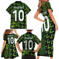 Custom Nigeria Football Family Matching Short Sleeve Bodycon Dress and Hawaiian Shirt Super Eagles Champions - Wonder Print Shop
