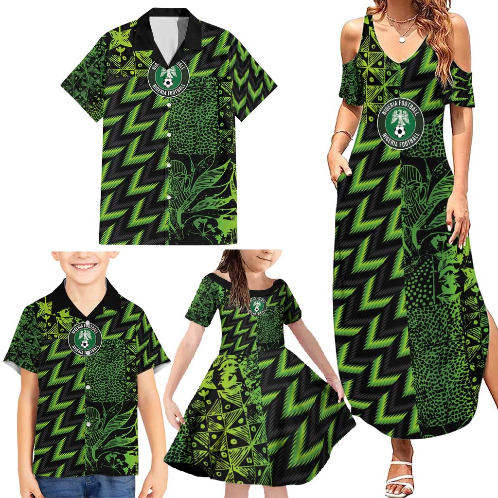 Custom Nigeria Football Family Matching Summer Maxi Dress and Hawaiian Shirt Super Eagles Champions - Wonder Print Shop