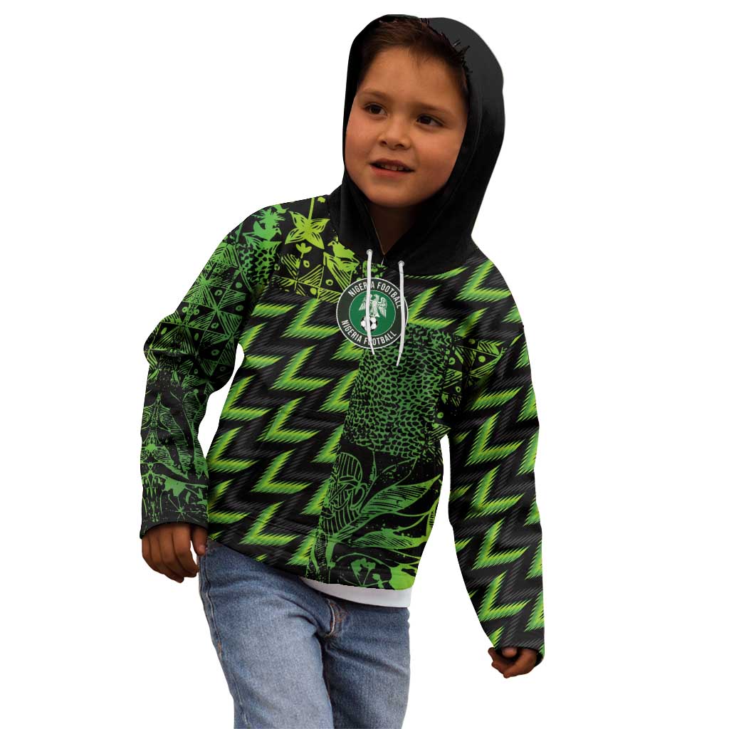 Custom Nigeria Football Kid Hoodie Super Eagles Champions - Wonder Print Shop
