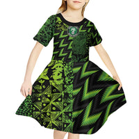 Custom Nigeria Football Kid Short Sleeve Dress Super Eagles Champions - Wonder Print Shop