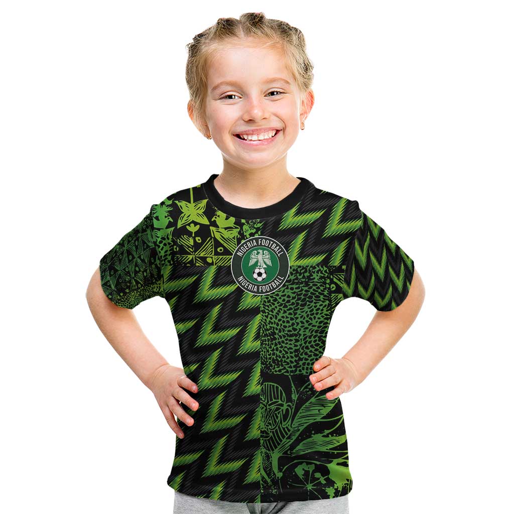 Custom Nigeria Football Kid T Shirt Super Eagles Champions - Wonder Print Shop