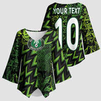 Custom Nigeria Football Kimono Sleeve Blouse Super Eagles Champions - Wonder Print Shop