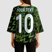 Custom Nigeria Football Kimono Sleeve Blouse Super Eagles Champions - Wonder Print Shop