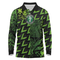 Custom Nigeria Football Long Sleeve Polo Shirt Super Eagles Champions - Wonder Print Shop