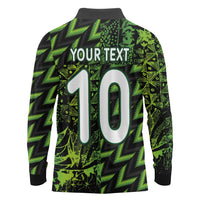 Custom Nigeria Football Long Sleeve Polo Shirt Super Eagles Champions - Wonder Print Shop