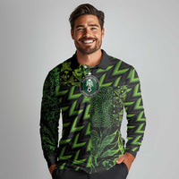 Custom Nigeria Football Long Sleeve Polo Shirt Super Eagles Champions - Wonder Print Shop