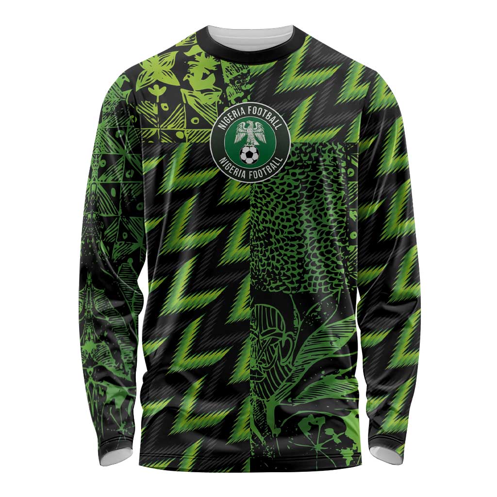 Custom Nigeria Football Long Sleeve Shirt Super Eagles Champions - Wonder Print Shop