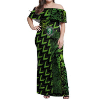 Custom Nigeria Football Off Shoulder Maxi Dress Super Eagles Champions - Wonder Print Shop