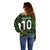 Custom Nigeria Football Off Shoulder Sweater Super Eagles Champions - Wonder Print Shop