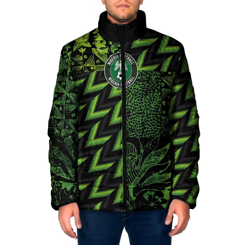 Custom Nigeria Football Padded Jacket Super Eagles Champions - Wonder Print Shop