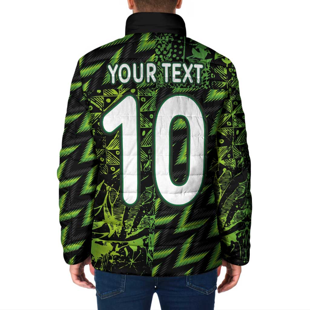 Custom Nigeria Football Padded Jacket Super Eagles Champions - Wonder Print Shop