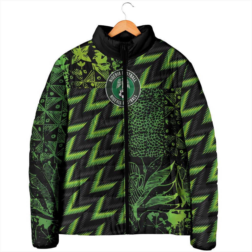 Custom Nigeria Football Padded Jacket Super Eagles Champions - Wonder Print Shop