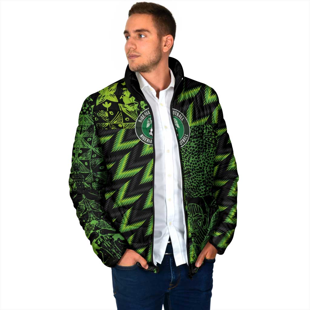 Custom Nigeria Football Padded Jacket Super Eagles Champions - Wonder Print Shop