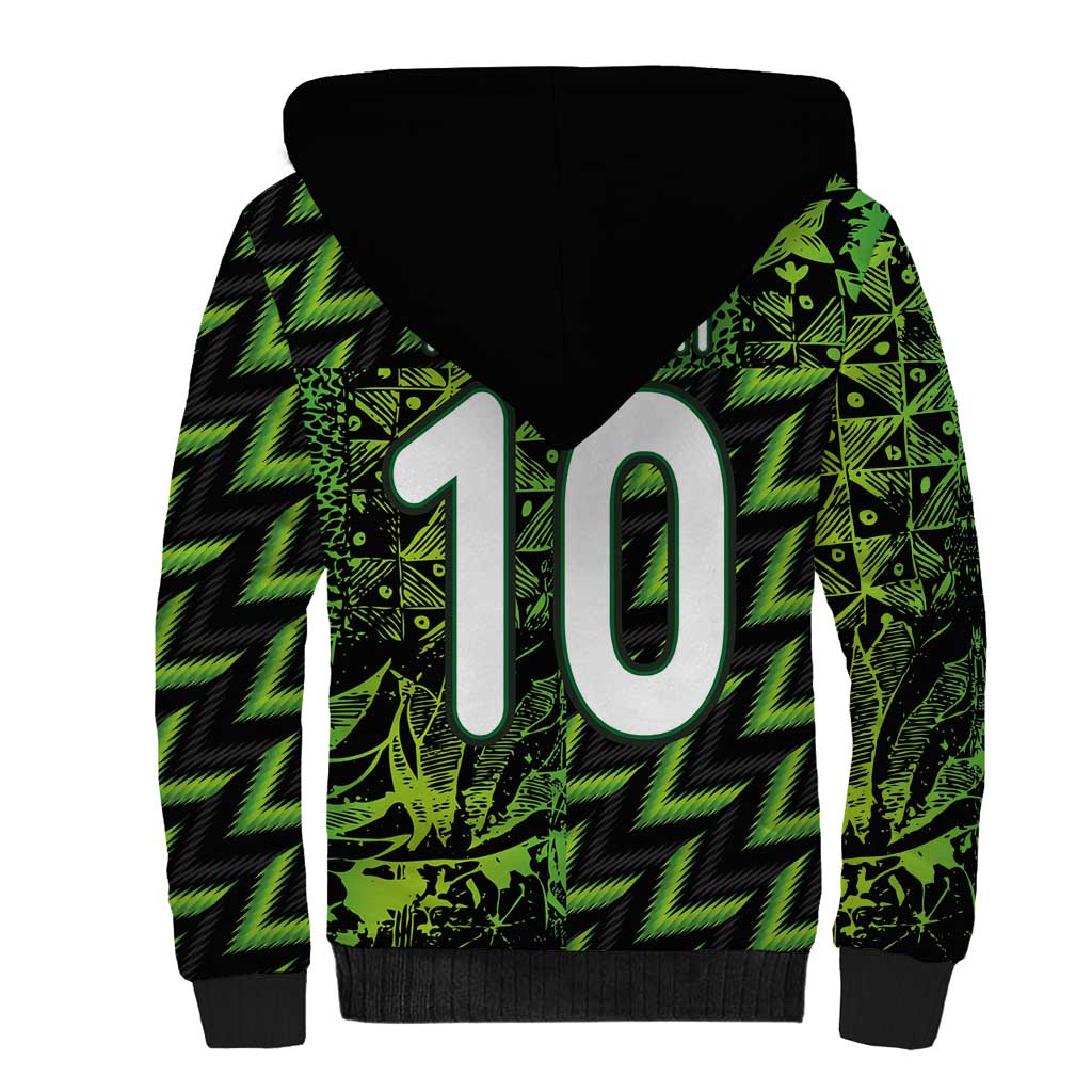 Custom Nigeria Football Sherpa Hoodie Super Eagles Champions - Wonder Print Shop