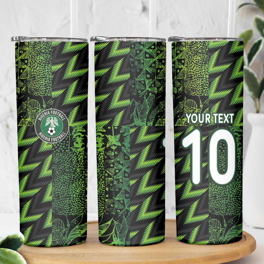 Custom Nigeria Football Skinny Tumbler Super Eagles Champions - Wonder Print Shop